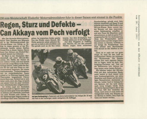 Can Akkaya goes through a rough patch, knows the Cologne post in 1993